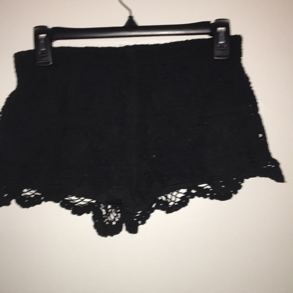 Crocheted black shorts